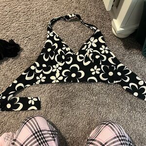 Allison Brittney Black and the White Checkered Button-Down Shirt and SKIRT